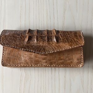 Real leather: Real Crocodile leather wallet- handmade